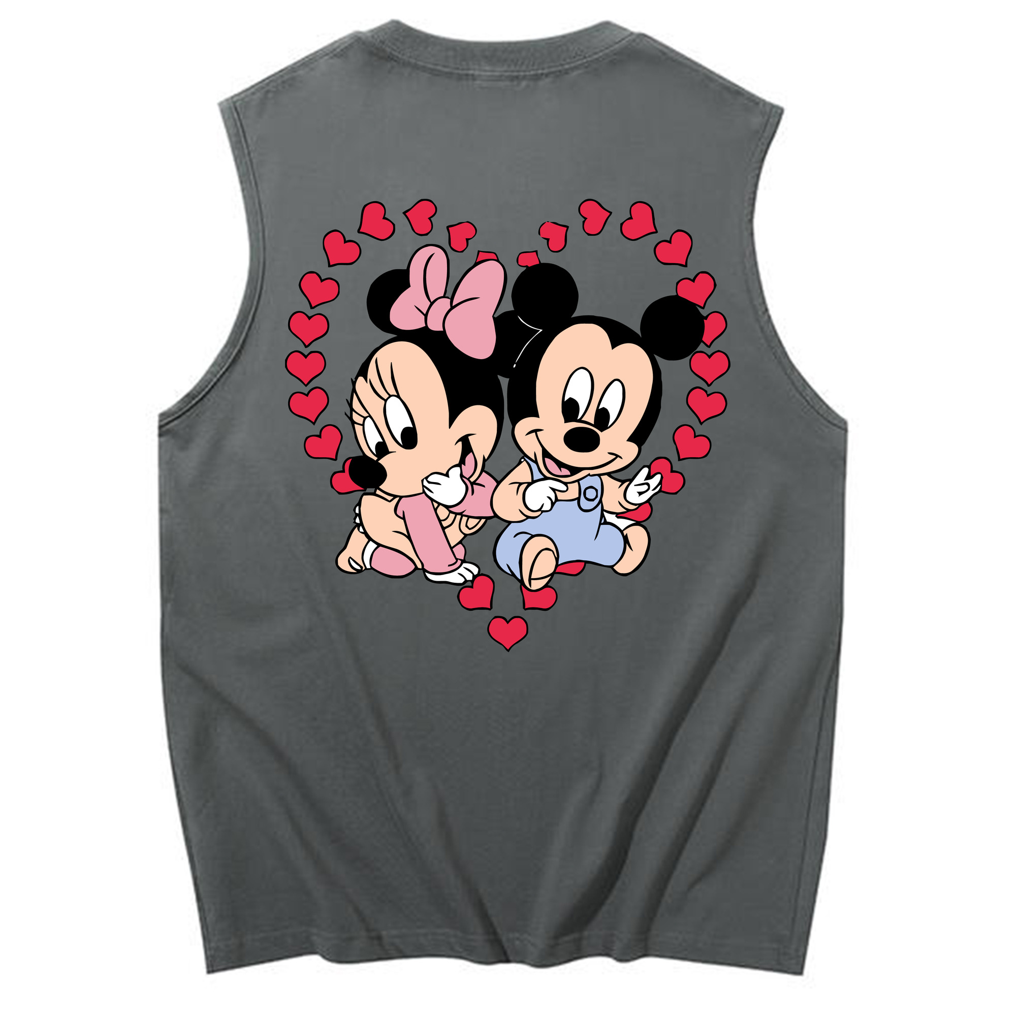 ミッキーマウス Mickey Mouse コットン100％タンクトップ（背面プリント）